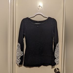 Lace-Sleeved Blouse